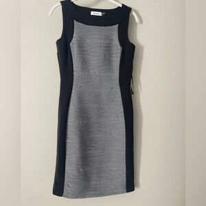 Calvin Klein Black and Gray Midi Dress